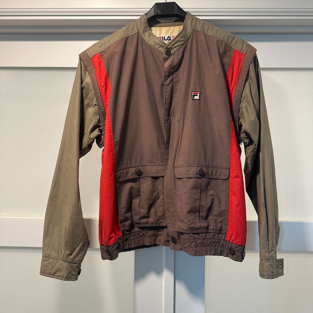 Vintage Fila Convertible 2in1 Zip Off Sleeve Jacket Vest Made in Italy Sz USA 42